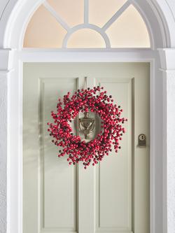 John Lewis Red Berry Wreath, Dia.45cm - view 2, Red