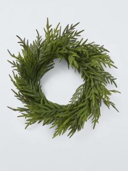 John Lewis Plain Wreath, Dia.60cm, Green