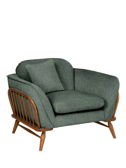 ercol for John Lewis Hexton Armchair, Fine Weave Forest Green