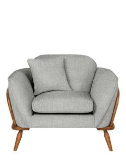 ercol for John Lewis Hexton Armchair - view 2, Fine Weave Grey