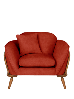 ercol for John Lewis Hexton Armchair - view 2, Soft Chenille Harissa