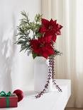 John Lewis Double Poinsettia Stem, Red