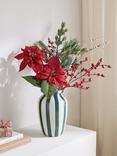 John Lewis Single Poinsettia Stem, Red