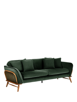 ercol for John Lewis Hexton Large 3 Seater Sofa, Vintage Ash Leg, Boucle Fern