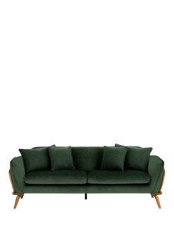 ercol for John Lewis Hexton Large 3 Seater Sofa, Vintage Ash Leg - view 2, Boucle Fern