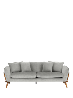 ercol for John Lewis Hexton Large 3 Seater Sofa, Vintage Ash Leg - view 2, Fine Weave Grey