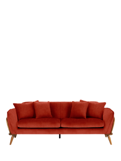 ercol for John Lewis Hexton Large 3 Seater Sofa, Vintage Ash Leg - view 2, Soft Chenille Harissa