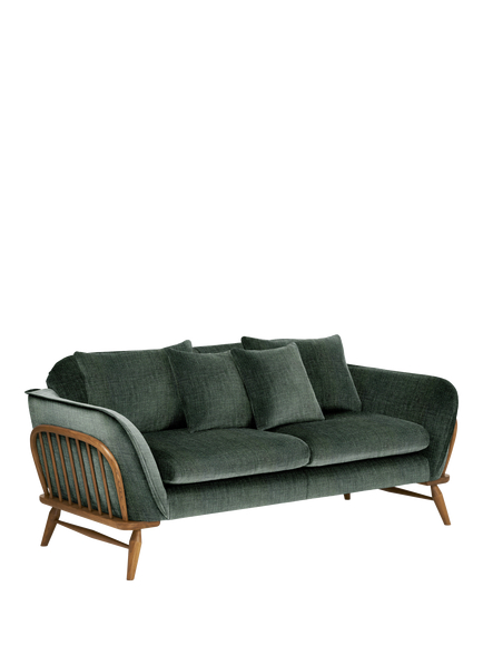 ercol for John Lewis Hexton Medium 2 Seater Sofa, Fine Weave Forest Green