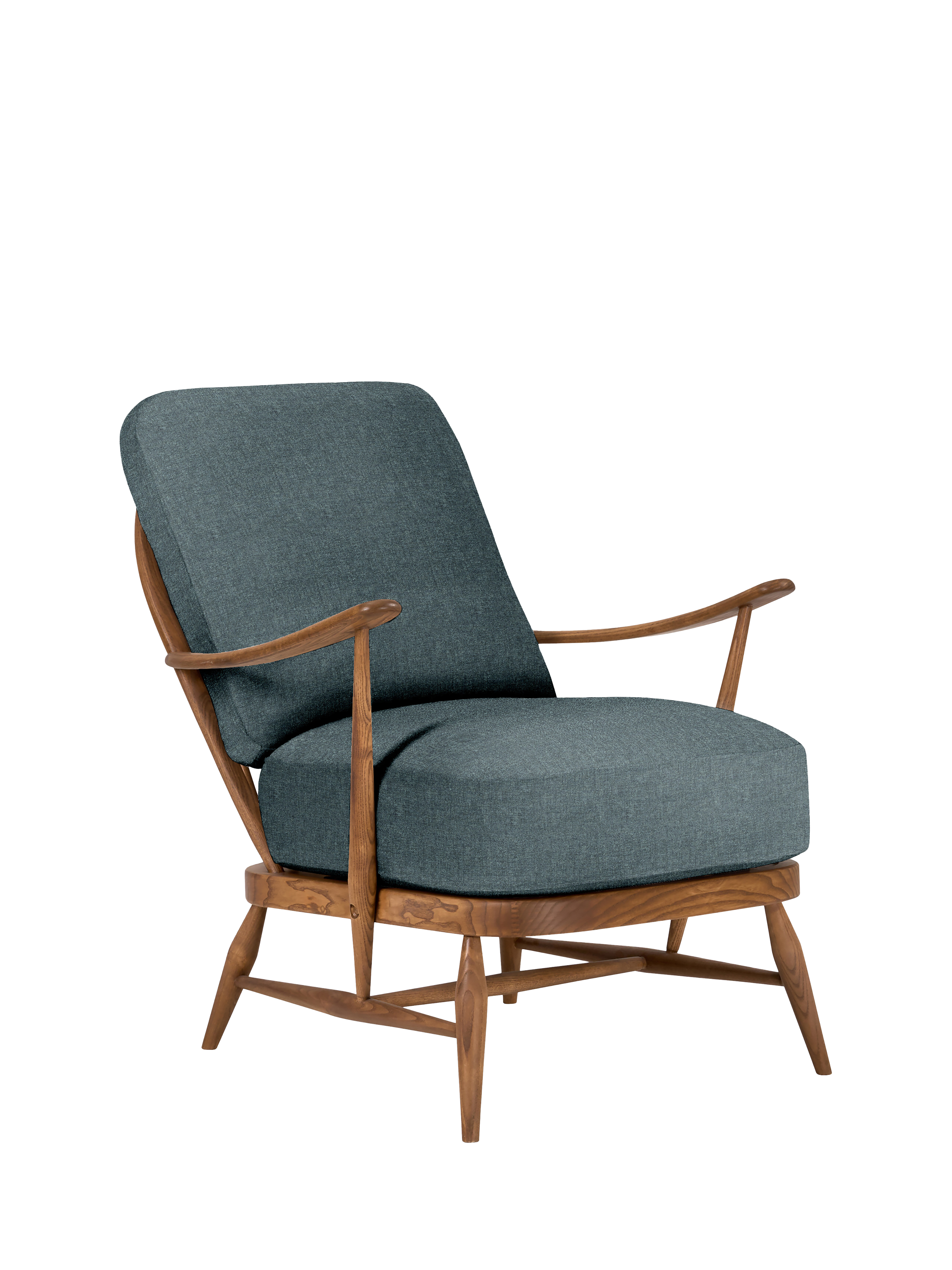Easy Chair Range, ercol for John Lewis Windsor Easy Chair 206, Vintage Ash Leg, Recycled Atlantic