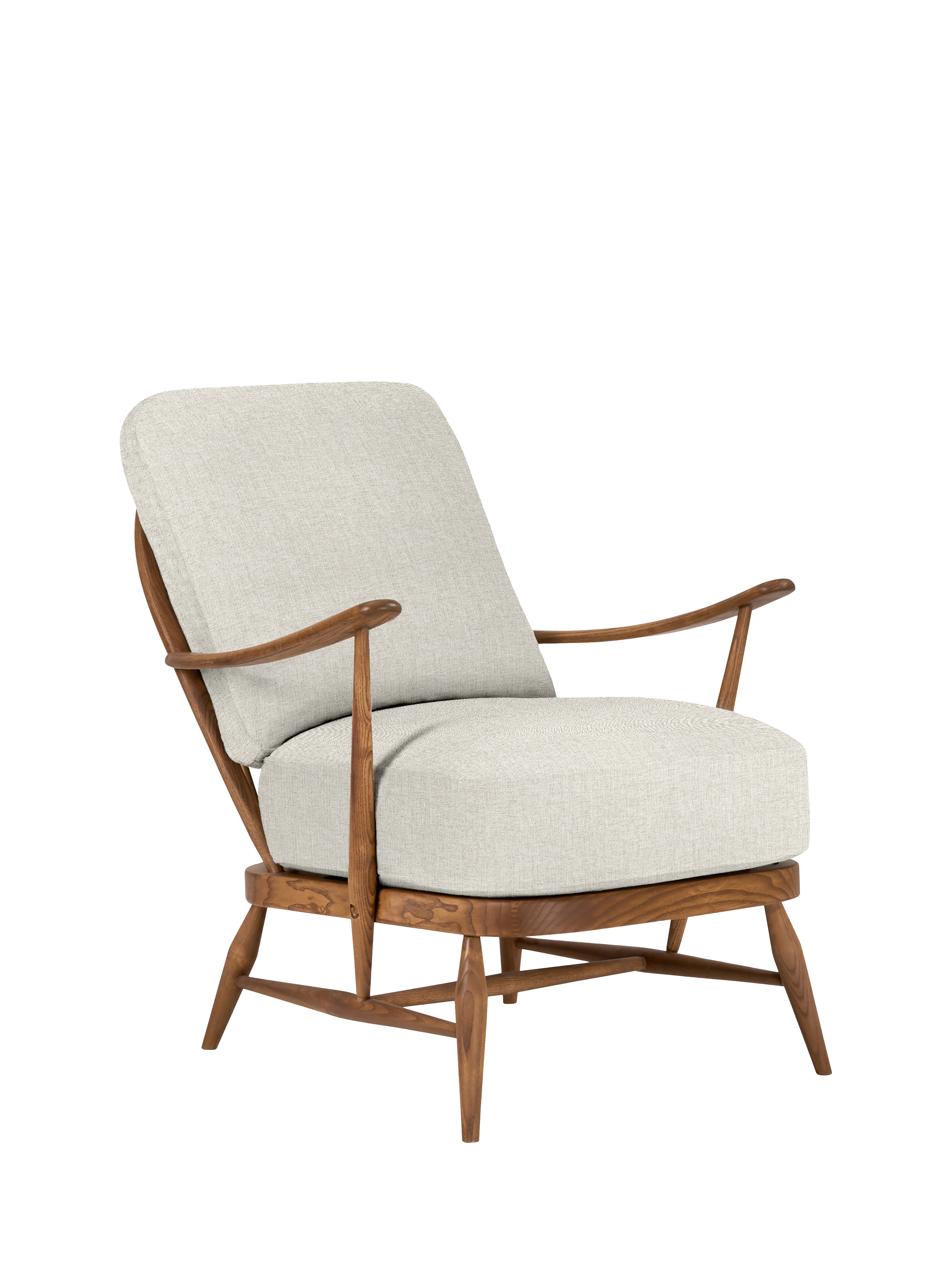 Easy Chair Range, Ercol for John Lewis Windsor Easy Chair 206, Vintage Ash Leg, Recycled Ecru