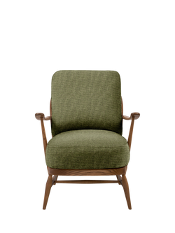 ercol for John Lewis Windsor Easy Chair 206, Vintage Ash Leg - view 2, Recycled Moss