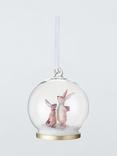 John Lewis x Sara Miller London Woodland Tales Collection Bunnies Snowglobe Bauble