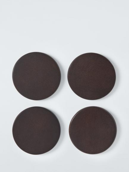 John Lewis Round Coasters, Set of 4, FSC-Certified (Mango Wood), Cocoa, Cocoa