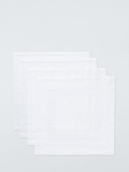 John Lewis Fine Cotton Napkins, Set of 4, White, Multi