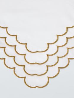 John Lewis Scallop Edge Cotton Napkins, Set of 4, Gold/White - view 2, Multi