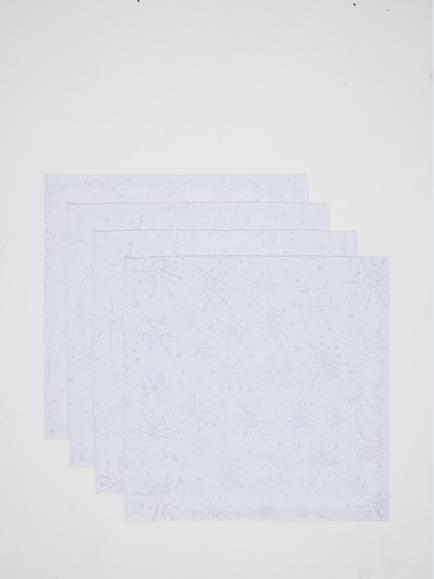 John Lewis Snowflake Jacquard Napkins, Set of 4, White, Multi