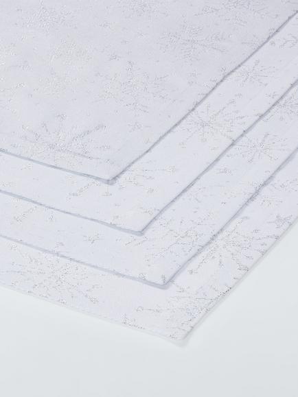 John Lewis Snowflake Jacquard Napkins, Set of 4, White - view 2, Multi