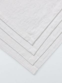 John Lewis Foliage Jacquard Cotton Napkins, Set of 4, White - view 2, Multi