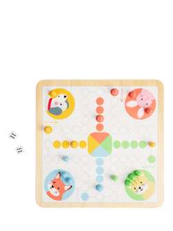 John Lewis Wooden 2-in-1 Snakes & Ladders Board Game with Ludo, Multi