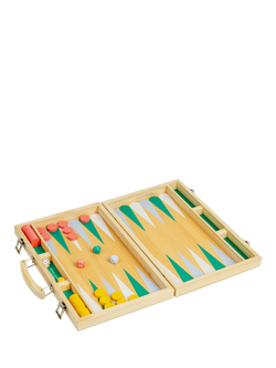 John Lewis Kids' Wooden Backgammon Case, Multi