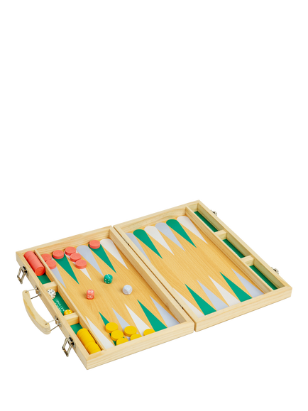 John Lewis Kids' Wooden Backgammon Case, Multi