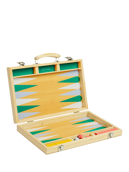 John Lewis Kids' Wooden Backgammon Case - view 2, Multi