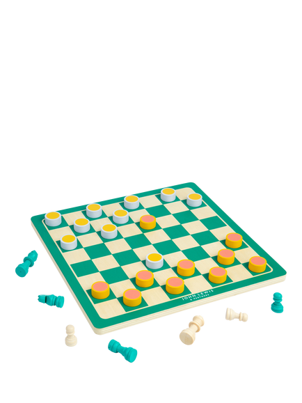 John Lewis Wooden Chess & Draughts Set, Multi