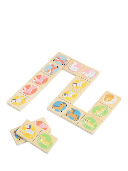 John Lewis Kids' Wooden Farm Animal Dominoes Set, Multi