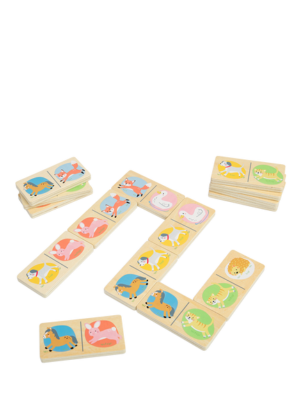 John Lewis Kids' Wooden Farm Animal Dominoes Set - view 2, Multi