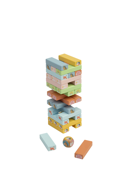 John Lewis Kids' Wooden Tumbling Tower Set - view 2, Multi