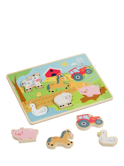 John Lewis Wooden Farm Puzzle, Multi
