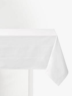 John Lewis Fine Cotton Rectangular Tablecloth, White, White