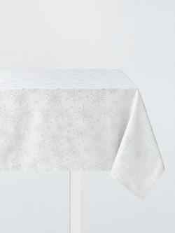 John Lewis Snowflake Jacquard Tablecloth, White, Multi