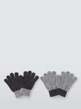 John Lewis Kids' Knit Gloves, Pack of 2, Grey Multi