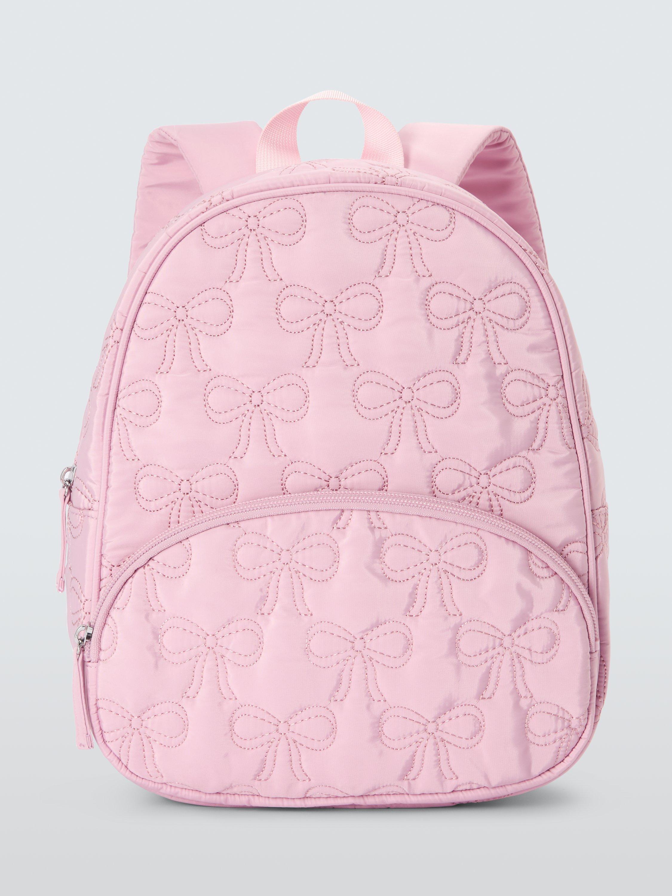 John Lewis Kids' Quilted Bows Backpack, Pink