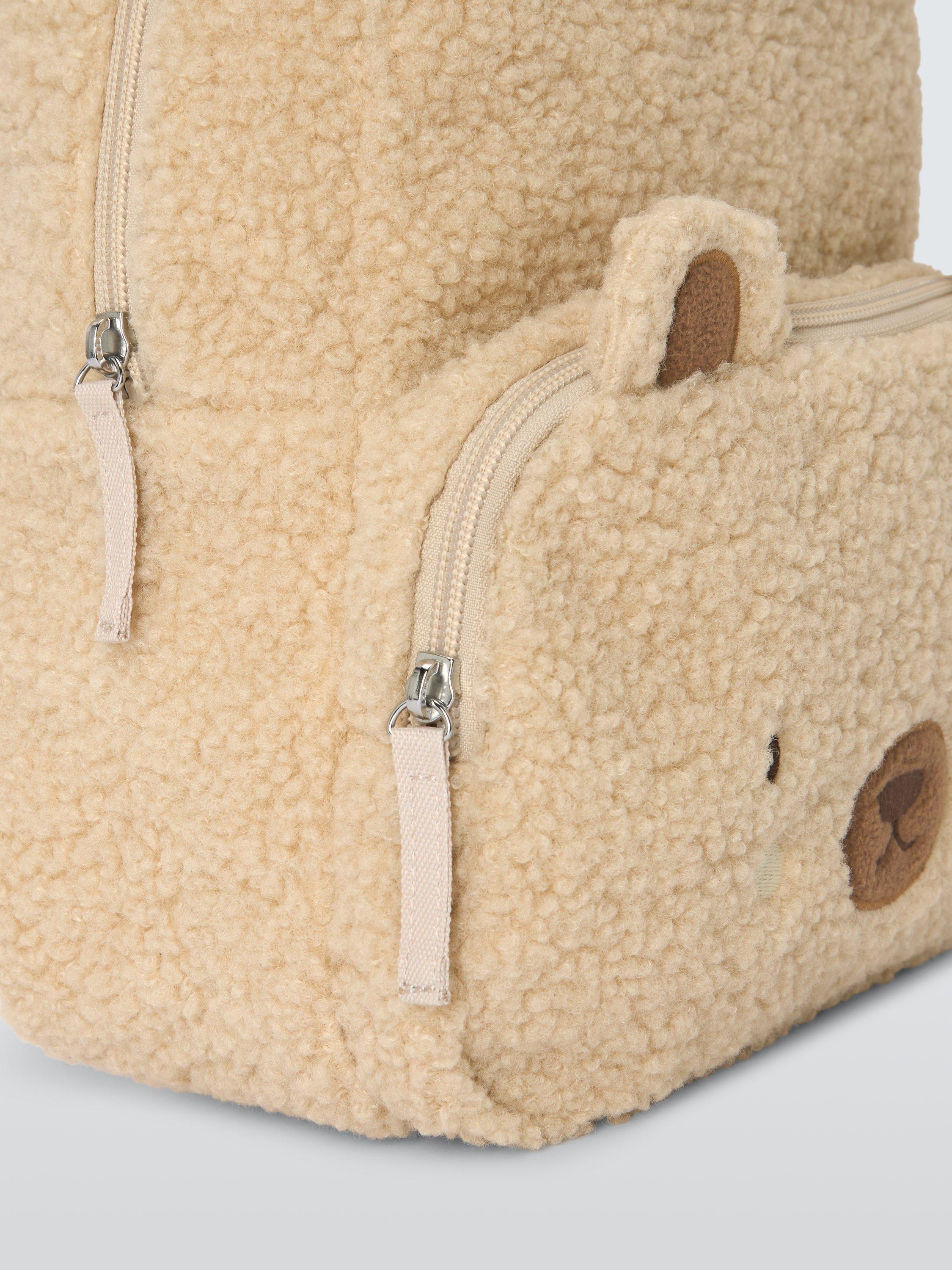 Product image 6 of 6, which shows John Lewis Kids' Borg Bear Backpack, Cream