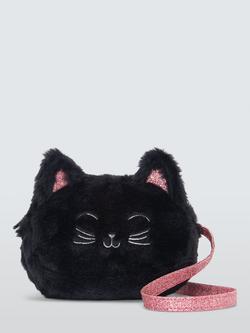 John Lewis Kids' Sparkle Cat Bag, Black, Black