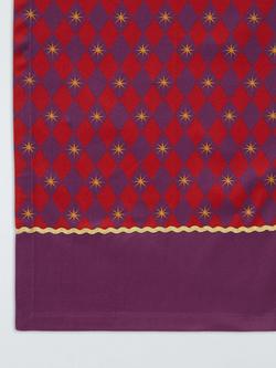 John Lewis Harlequin Cotton Table Runner, 250cm, Red/Purple - view 2, Multi