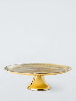 John Lewis Glass Cake Stand, 32.5cm, Gold, Gold