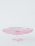 John Lewis Heirloom Glass Cake Stand, 31cm, Pink
