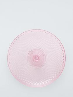 John Lewis Glass Cake Stand, 31cm, Pink - view 2, Pink