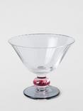 John Lewis Heirloom Beaded Stem Glass Sundae Dish, 12cm, Pink/Clear