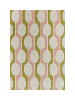 Scion Billow Geometric Pure Wool Rug, Lichen, Lichen