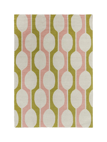 Scion Billow Geometric Pure Wool Rug, Lichen, Lichen