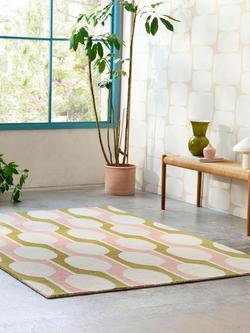 Scion Billow Geometric Pure Wool Rug, Lichen - view 2, Lichen