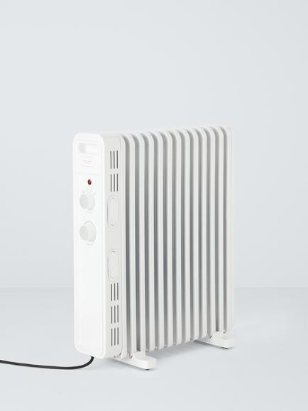 John Lewis Manual Oil Filled Radiator, White, White