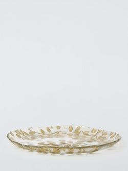 John Lewis Berry Pattern Glass Side Plate, 21cm, Gold - view 2, Clear