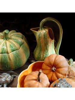 Bordallo Pinheiro Pumpkin Ceramic Pasta Bowl, 26cm - view 2, Pumpkin