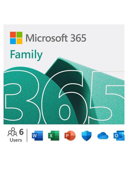 Microsoft 365 Family, Office Software for up to 6 people, PC/Mac, Tablets and Smartphones, 1 Year Subscription for 6 Users, 