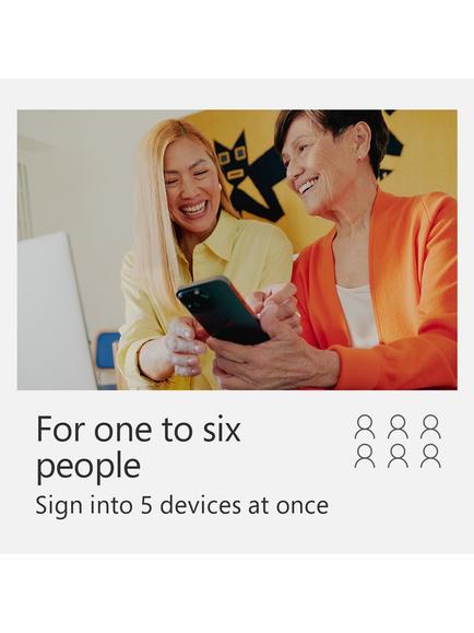 Microsoft 365 Family, Office Software for up to 6 people, PC/Mac, Tablets and Smartphones, 1 Year Subscription for 6 Users - view 2, 